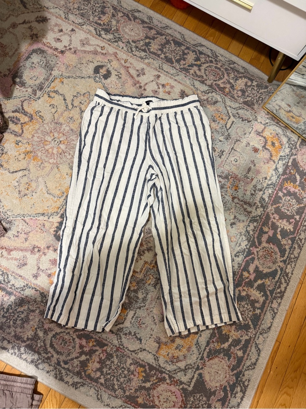 J CREW STRIPED CROPPED PANTS